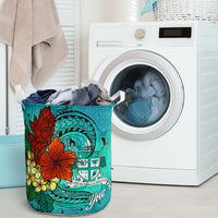Fiji Laundry Basket - Custom Personalised Tropical Flowers Style - Polynesian Pride