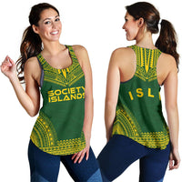 Society Islands Women's Racerback Tank - Polynesian Chief Flag Version - Polynesian Pride