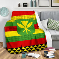 Kanaka Maoli Flag Premium Blanket A7 - Polynesian Pride