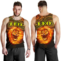Sun In Leo Zodiac Men Tank Top Polynesian Tattoo Unique Vibes - Polynesian Pride