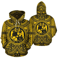 Tonga ll Over Hoodie Tonga Coat of rms Polynesian Gold Black - Polynesian Pride