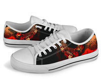 Hawaii Polynesian Low Top Shoe - Plumeria Flowers And Waves - Polynesian Pride