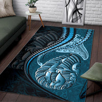 Fish Hook Area Rug Manta Polynesian Light Turquoise - Polynesian Pride