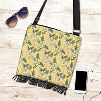 Hawaii Tropical Flamingo Yellow Crossbody Boho Handbag - Polynesian Pride