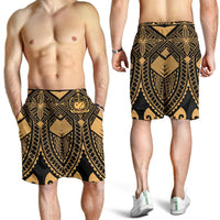 Samoa Polynesian Men's Shorts - Samoa Gold Seal with Polynesian Tattoo - Polynesian Pride