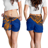 Marshall Islands Polynesian Shorts (Women) - Blue Turtle - Polynesian Pride