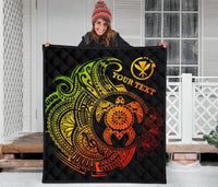 Hawaii Polynesian Personalised Premium Quilt - Vintage Polynesian Turtle (Reggae) - Polynesian Pride