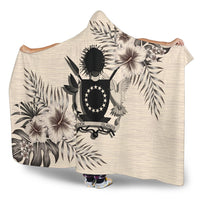 Cook Islands Hooded Blanket - The Beige Hibiscus - Polynesian Pride