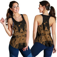 Fiji Polynesian Women Tank Top Map Gold - Polynesian Pride