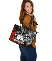 Samoa Polynesian Large Leather Tote Bag - Vintage Polynesian Style - Polynesian Pride