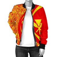 Kanaka Mauna Kea Polynesian Women's Bomber Jacket - Circle Style - Polynesian Pride