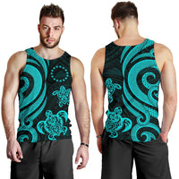 Cook Islands Men's Tank Top - Turquoise Tentacle Turtle - Polynesian Pride