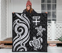 Fiji Polynesian Premium Quilt - White Tentacle Turtle - Polynesian Pride
