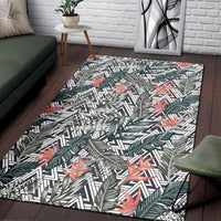 Tropical Palm Leaves And Flowers Rug - Polynesian Pride