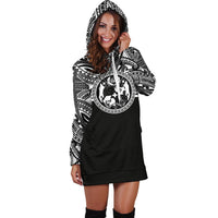Tonga Women Hoodie Dress - Tonga Coat Of Arms Polynesian Black Color - Polynesian Pride