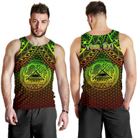 Polynesian American Samoa Personalised Men's Tank Top - Reggae Vintage Polynesian Patterns - Polynesian Pride