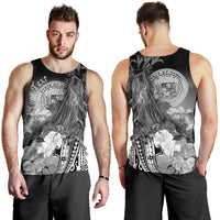Polynesian Hawaii Custom Personalised Men's Tank Top - Humpback Whale with Tropical Flowers (White) - Polynesian Pride