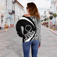 Cook Islands Women's Off Shoulder Sweater - Circle Style 02 - Polynesian Pride