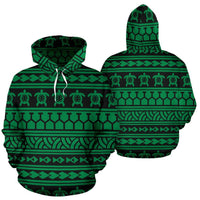 Hawaii Hoodie Polynesian Tattoo tribal Green Pullover - Polynesian Pride