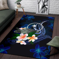 Chuuk Micronesia Area Rug - Turtle With Plumeria Flowers - Polynesian Pride