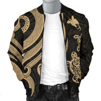 Papua New Guinea Men's Bomber Jacket - Gold Tentacle Turtle - Polynesian Pride