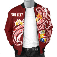 Tonga Personalised Men's Bomber Jacket - Tonga Coat Of Arms With Polynesian Patterns - Polynesian Pride