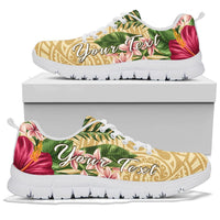 hawaiiSneakers - Turtle Sneakers Strong Pattern Hibiscus Plumeria AH - Polynesian Pride