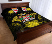 Fiji Polynesian Quilt Bed Set Hibiscus Yellow - Polynesian Pride