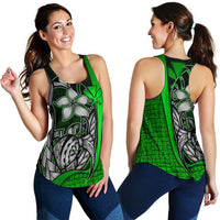 Polynesian Hawaii Women Racerback Tank Green - Turtle with Hook GREEN - Polynesian Pride