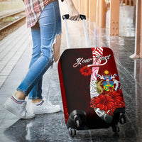 Solomon Islands Polynesian Custom Personalised Luggage Covers - Coat Of Arm With Hibiscus - Polynesian Pride