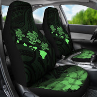 Hawaii Hibiscus Map Polynesian Ancient Green Turtle Car Set Covers - Polynesian Pride