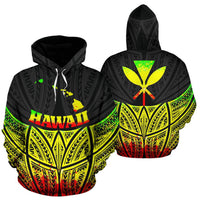 Hawaii Polynesian Hoodie Reggae Pride Map nd Seal Unisex Reggae - Polynesian Pride