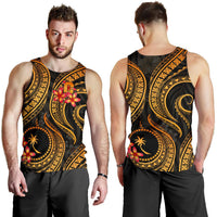 Chuuk Micronesian Men Tank Top - Gold Plumeria - Polynesian Pride