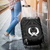 Pohnpei Luggage Covers - Pohnpei Seal With Polynesian Tattoo Style ( Black) - Polynesian Pride
