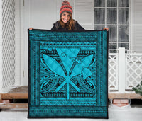 Hawaii Polynesian Kanaka Maoli Premium Quilt Blue - Polynesian Pride