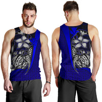 Polynesian Hawaii Men Tank Top Blue - Turtle with Hook BLUE - Polynesian Pride
