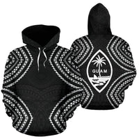 Guam Hoodie Micronesia Black Warrior Style Unisex Black - Polynesian Pride