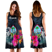 Guam Polynesian Midi Dress - Tropical Flower - Polynesian Pride