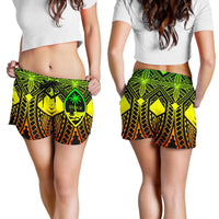 Guam Polynesian Women's Shorts - Guam Reggae Seal with Polynesian Tattoo - Polynesian Pride
