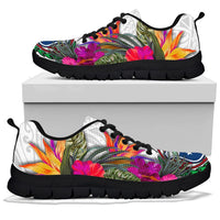 Samoa Sneakers Polynesian Hibiscus White Pattern - Polynesian Pride