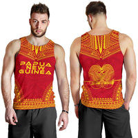 Papua New Guinea Men's Tank Top - Polynesian Chief Flag Version - Polynesian Pride