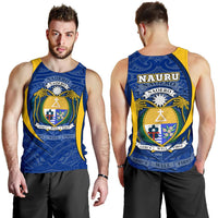 Nauru Polynesian Tank Top (Men) - Nauru Spirit (Blue) - Polynesian Pride