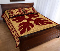 Hawaiian Quilt Pattern Palm Tree Basic Quilt Bed Set - Polynesian Pride