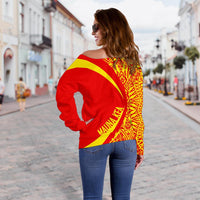 Hawaiian Mauna Kea Polynesian Women's Off Shoulder Sweater - Circle Style - Polynesian Pride