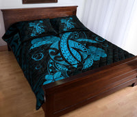 Hawaii Turtle Flower Polynesian Quilt Bed Set - Turquoise - Polynesian Pride