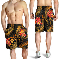 Polynesian Hawaii Men Shorts - Gold Plumeria - Polynesian Pride