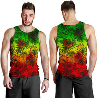 Polynesian Men's Tank Top - Reggae Hibiscus Patterns - Polynesian Pride