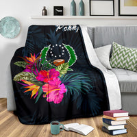 Pohnpei Micronesia Premium Blanket - Tropical Flower - Polynesian Pride
