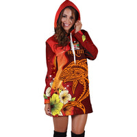 Fiji Personalised Custom Women's Hoodie Dress - Tribal Tuna Fish - Polynesian Pride