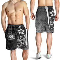 Samoa Polynesian Men's Shorts White - Turtle With Hook White - Polynesian Pride